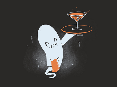 23 | Serve aughost character design ghost illustration mid century retro vintage