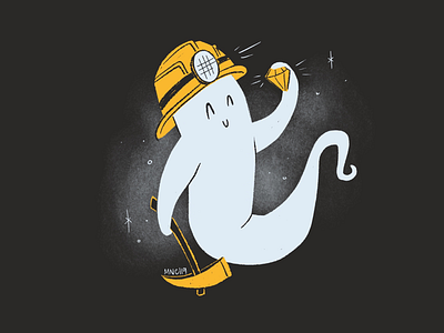 25 | Mine aughost character design ghost illustration mid century mine retro vintage