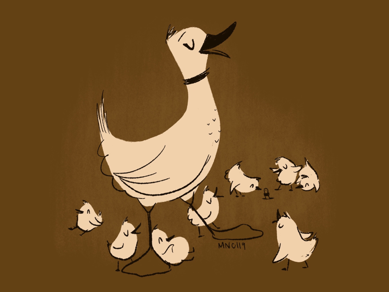 Make Way For The Mallards mallard dick bird vintage retro illustration design character septembird