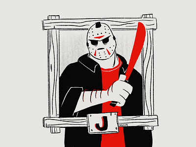 J is for JASON abc of horrors character design friday the 13th illustration jason retro vintage