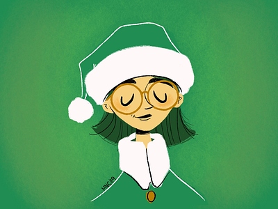 Elf avatar character christmas design green illustration mascot mid century retro vintage