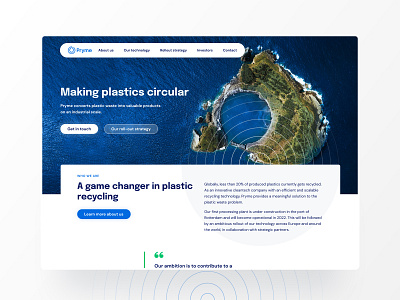 Pryme Cleantech blue branding clean cleantech design recycling ripple technology ui ux web website