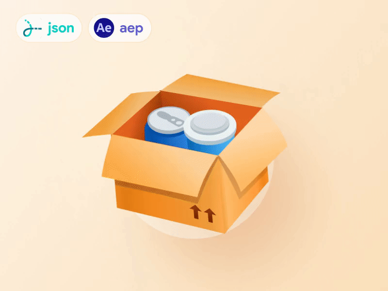 Packing parcel animation aep animation box delivery json lottie order package packing parcel