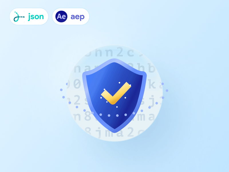 Security shield animation aep animation json lottie privacy private secure security shield