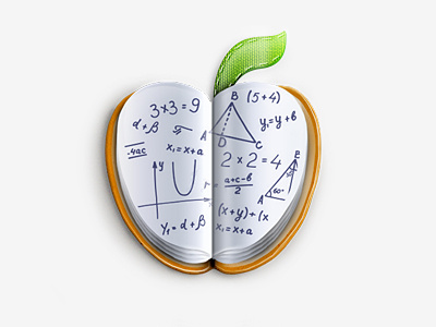 Book apple apple book geometric icon math