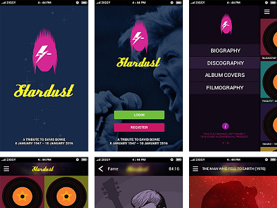 A Tribute to David Bowie, App Design #1