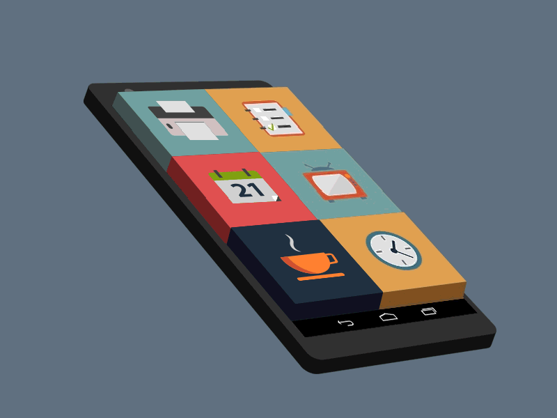 Phone apps animation 3d animation cellphone flat gif mobile phone