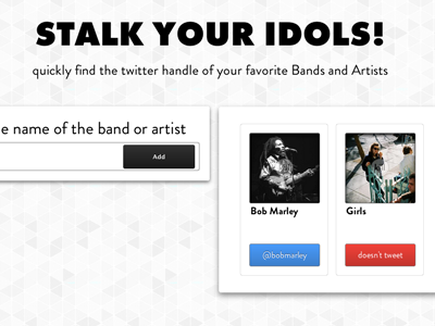 Stalk your Idols! bands css3 experiment music transitions website