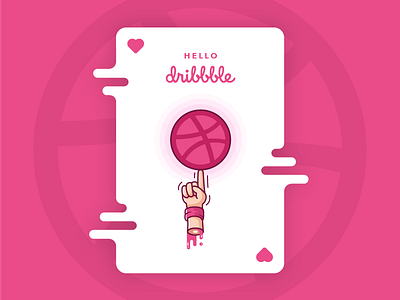 Hello Dribbble debut dribbble first shot illustration invite