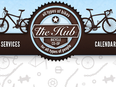 The Hub Bike Co Op bikes header navigation