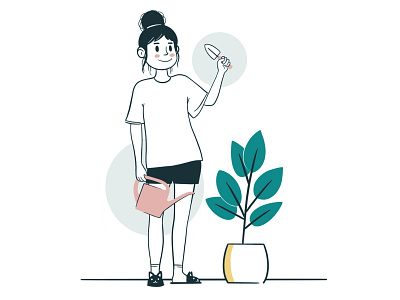 Plantme app app girl illustration plant simple ui
