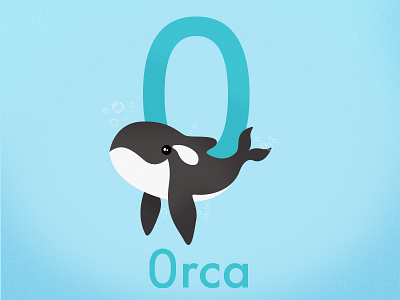 Orca Vowel childish illustration vowels whale