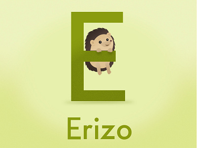 Erizo Vowel childish hedgehog illustration vowels