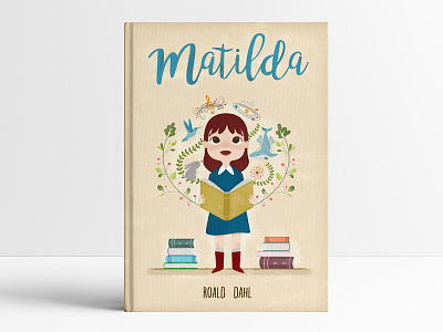 Matilda childish illustration matilda mockup roald dahl