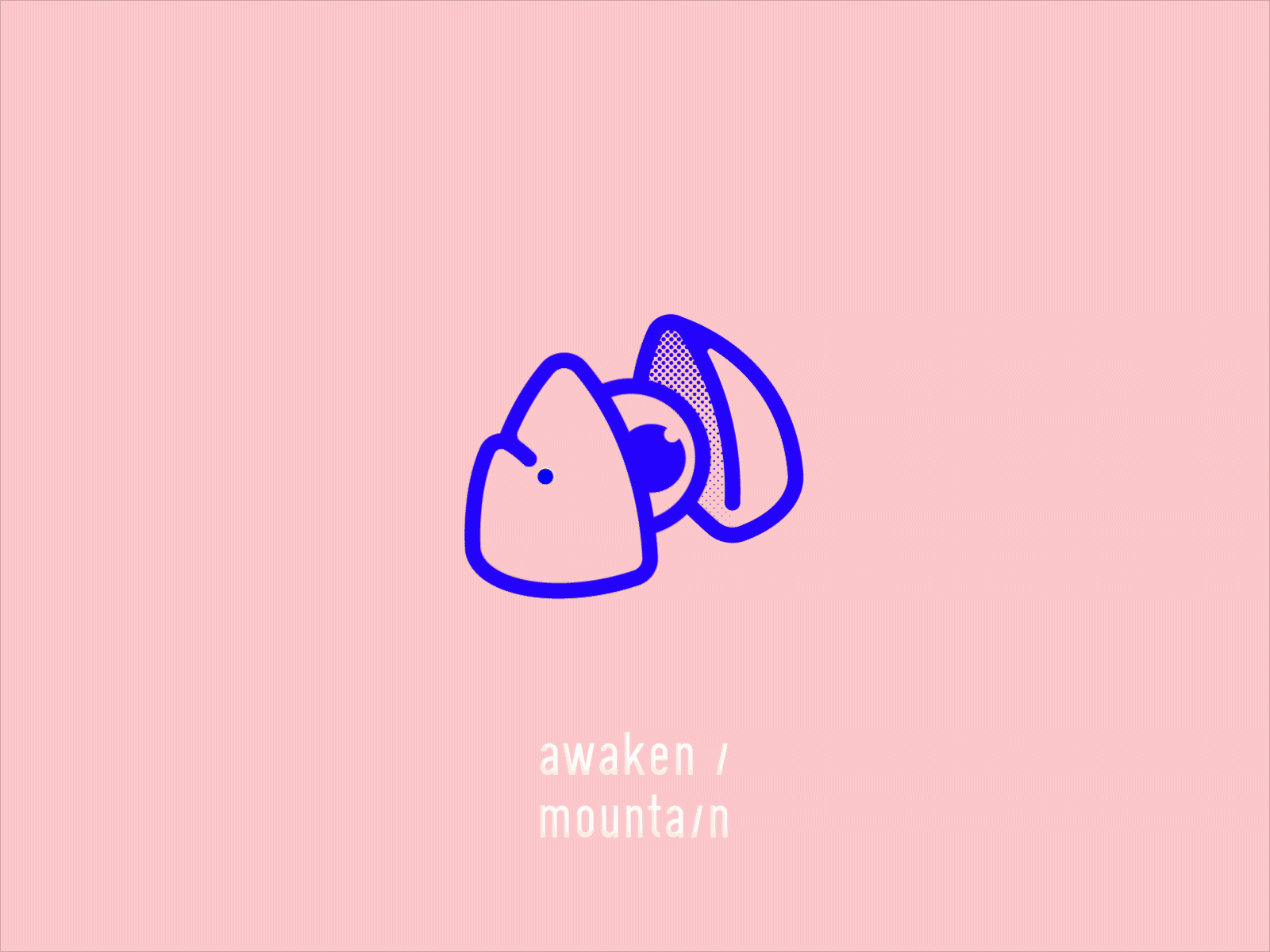 Logo Design, awaken mountain 醒山谷 animation awake blue branding eye gif graphic illustration logo motion design motion graphic mountain pink