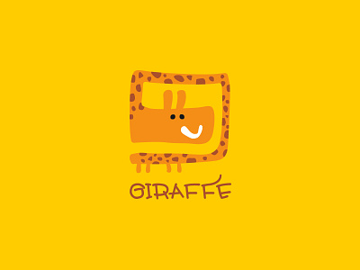 Giraffe animal giraffe illustration laugh logo smile yellow