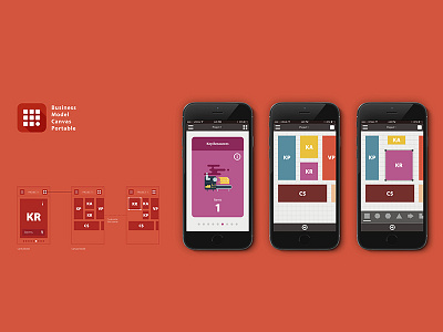 BMCP UI app business model canvas icon interface ios iphone red ui ux