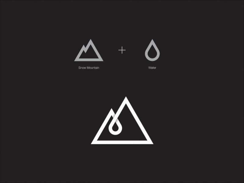 Xinai Logo animation drop gif icon line logo motion mountain peek process vi water