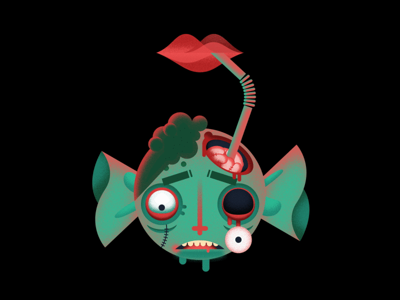 Zombie Candy animation candy flat gif icon material mograph monster motion graphic sweets zombie