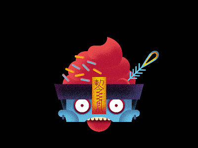 Chinese Zombie Icecream candy chinese zombie flat icecream icon material monster sweets
