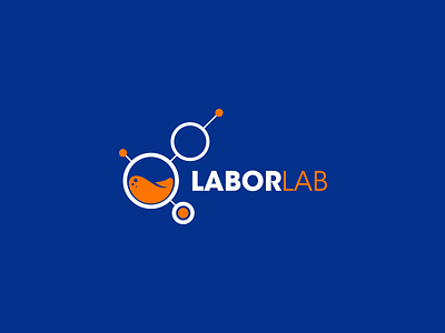 Labor Lab Logo blue human resources lab labor lessons logo online orange professionals training