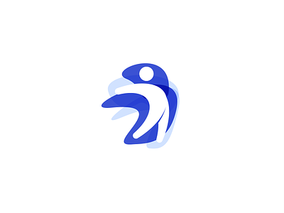 Jump Logo blue branding business community design exercise fitness fitness app hand head icon illustration jump jumper logo person trainers training vector weight