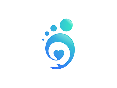 Baby Footprint blue branding business community design hand head logo vector