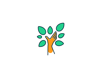 Hand Tree Logo app branding business community company design forest glove green hand icon leaf leaf logo logo logo design natural nature tree tree logo wood
