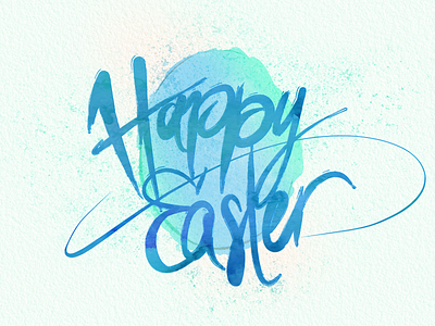 Happy Easter aquarelle easter handlettering watercolor