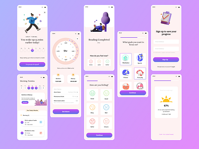 Habit Tracker app design figma gradient habit tracker new ui ux