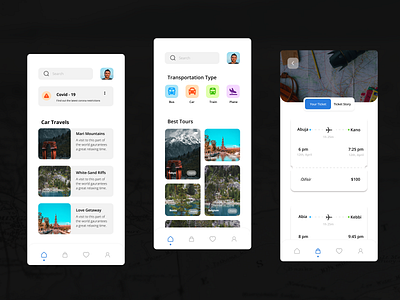 Travel Application app design figma travel ui ux