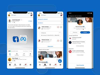 LinkedIn UI design ui ux