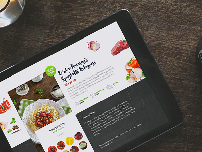 Cook A Box - Homepage delivery food homepage ingredients ipad mockup revamp website