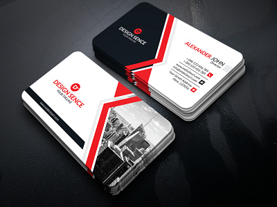 Corporate Business Card Template brand identity branding business card business card template identity office red red business card template stylish template visit card visiting card