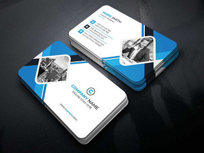 Modern Business Card Template blue brand identity branding business business card business card design business card template card graphic design office visit visiting card