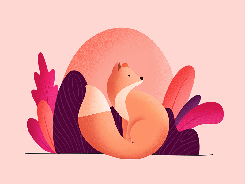 Foxy says Hi! fox procreate freestyle vibrant colors illustrator illustration drawing grains applepencil ipadpro ipad