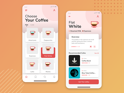 Coffee App Design android app coffee concept design mobile mobile app ui ui design vector