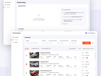 Inventory - Page Design car car listings design inventory listings page design ui ui design vector vehicle webpage webpage design