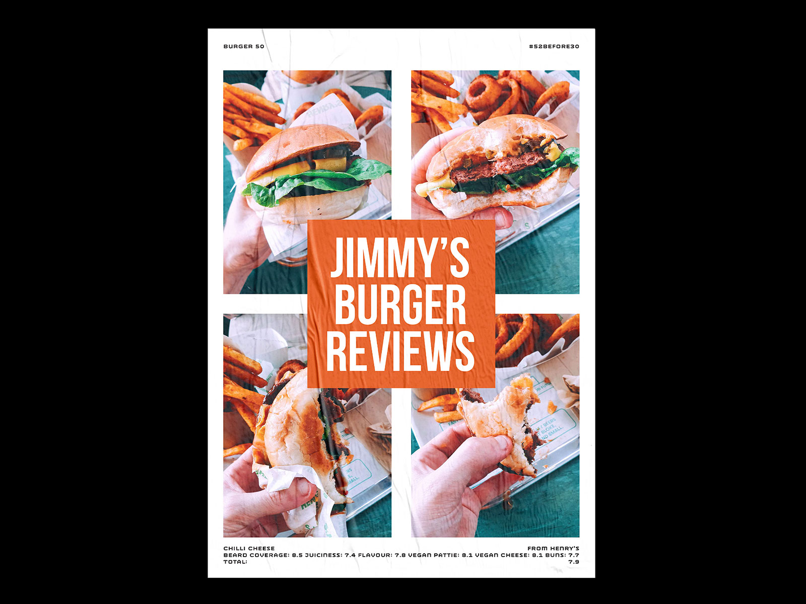 Jimmy's Burger Review 50 burger clean design designer graphic graphic design illustration illustrator layout layout design poster simple