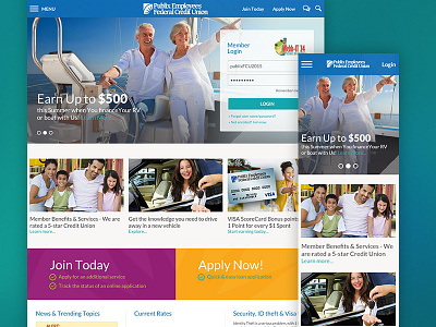 Credit Union redesign responsive ui ux web design