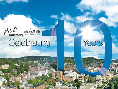 10 Year Celebration branding event postcard print