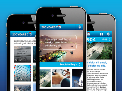 Citi 200 Years mobile redesign responsive ui ux web design