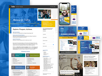 Integrated Marketing for Tufts email design google ads graphic design landing page design pay per click print design social media ui design