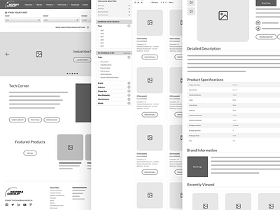 Part Finder Catalog Wireframes graphic design redesign ui ux web design wireframes