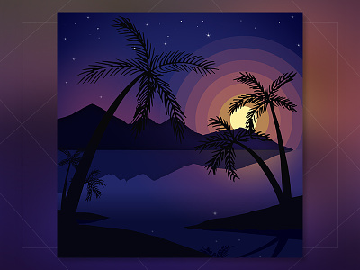 An Evening colorscape evening illustration