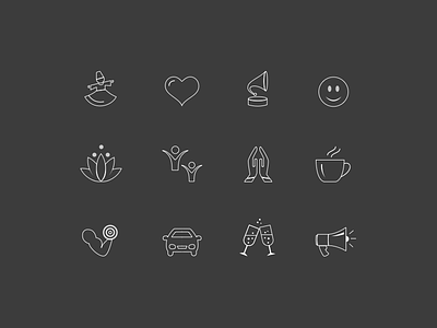 Music Moods Icon | Stroked icon design iconography icons moods music stroke icon