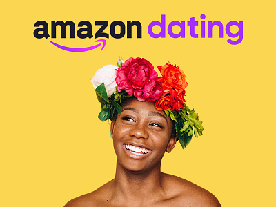 Amazon Dating Logo amazon brand branding clean color dating dribbbleweeklywarm up dribbbleweeklywarmup logo logotype photo purple redesign weekly warm up yellow