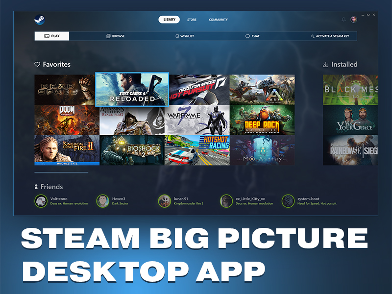 Steam Big Picture Desktop App Redesign By Vadim Huck On Dribbble