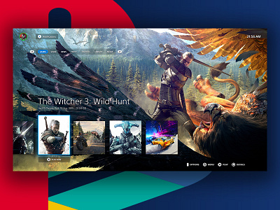 PlayStation 5 Dashboard UI concept game ui gaming homepage interface monitor playstation playstation5 ps5 tv ui