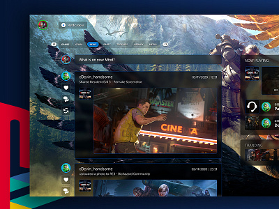 PlayStation 5 News concept console dashboard gaming interface monitor news playstation ps5 tv ui uiuxdesign